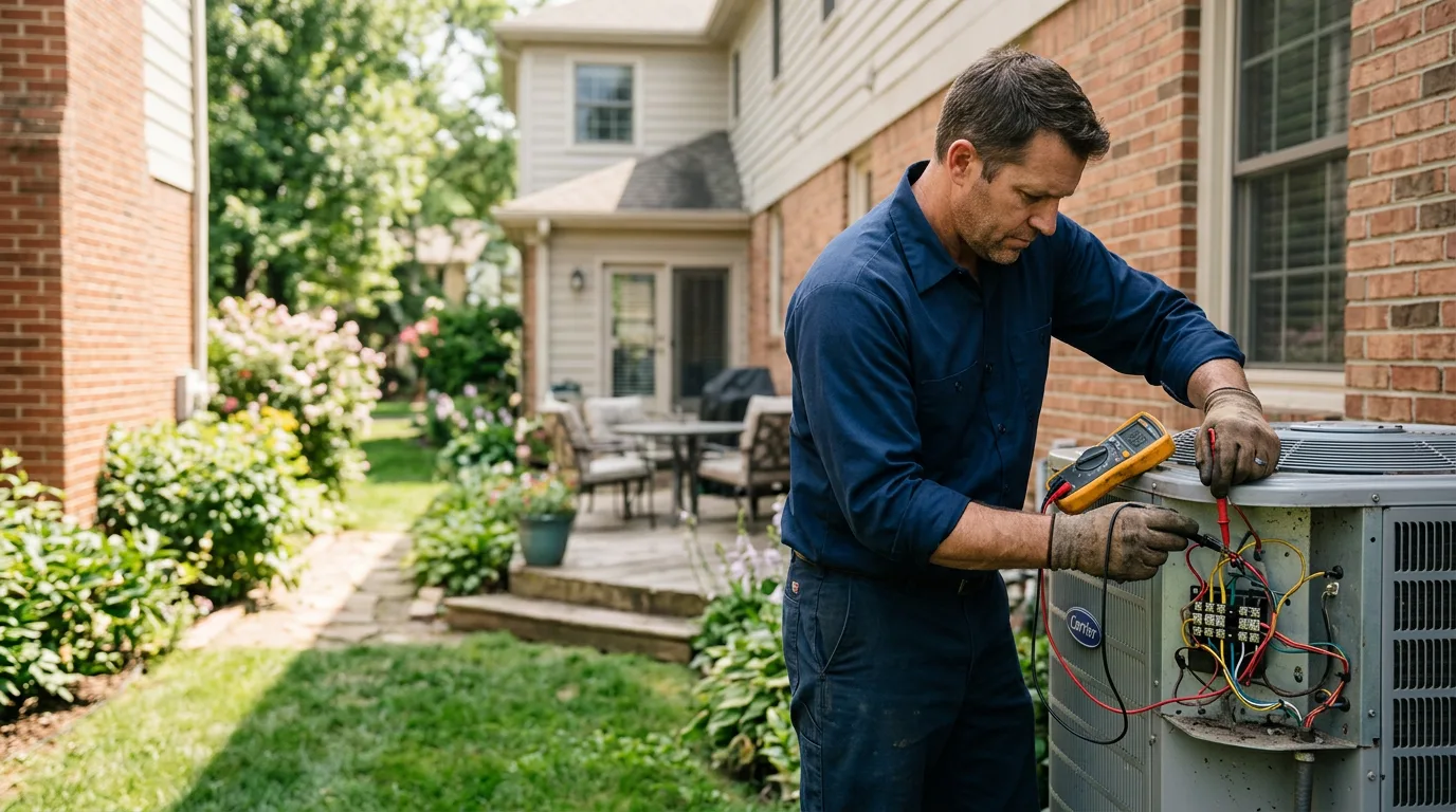 HVAC technician working near Greenville, RI